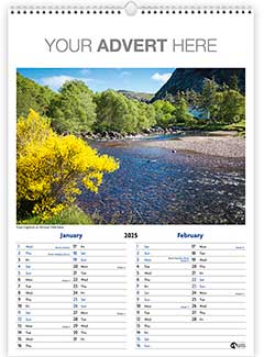 Fund Raising Wall Calendar Template A from the Aston Bespoke Range